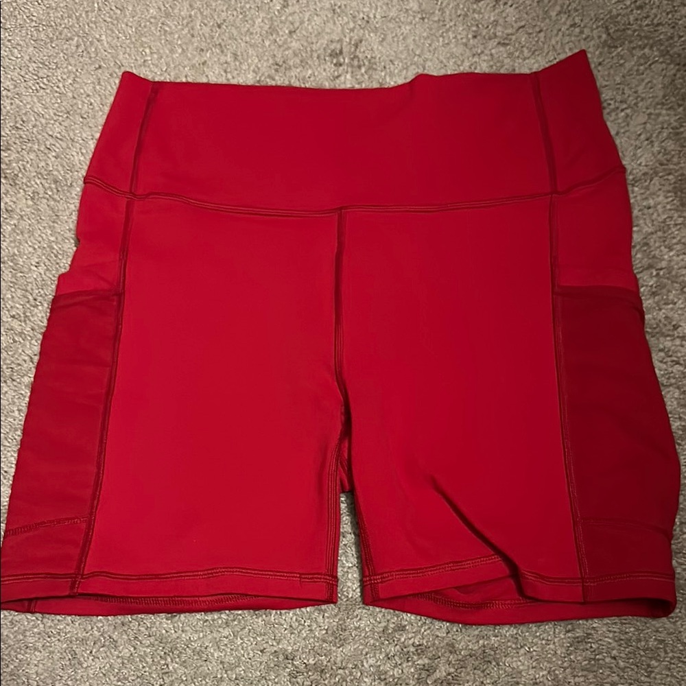 Fabletics Red Bike Shorts for Active Comfort